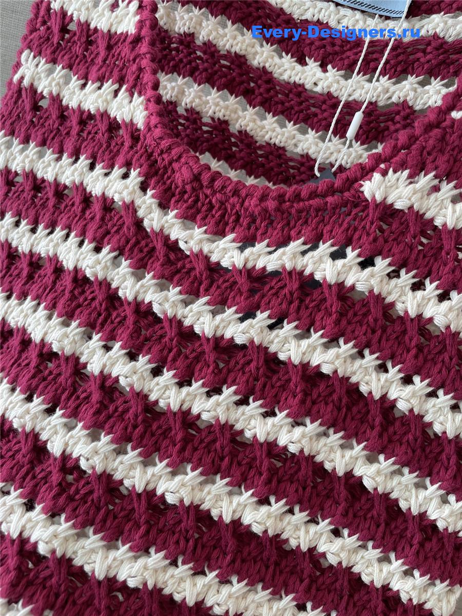 Pra*a red striped dress