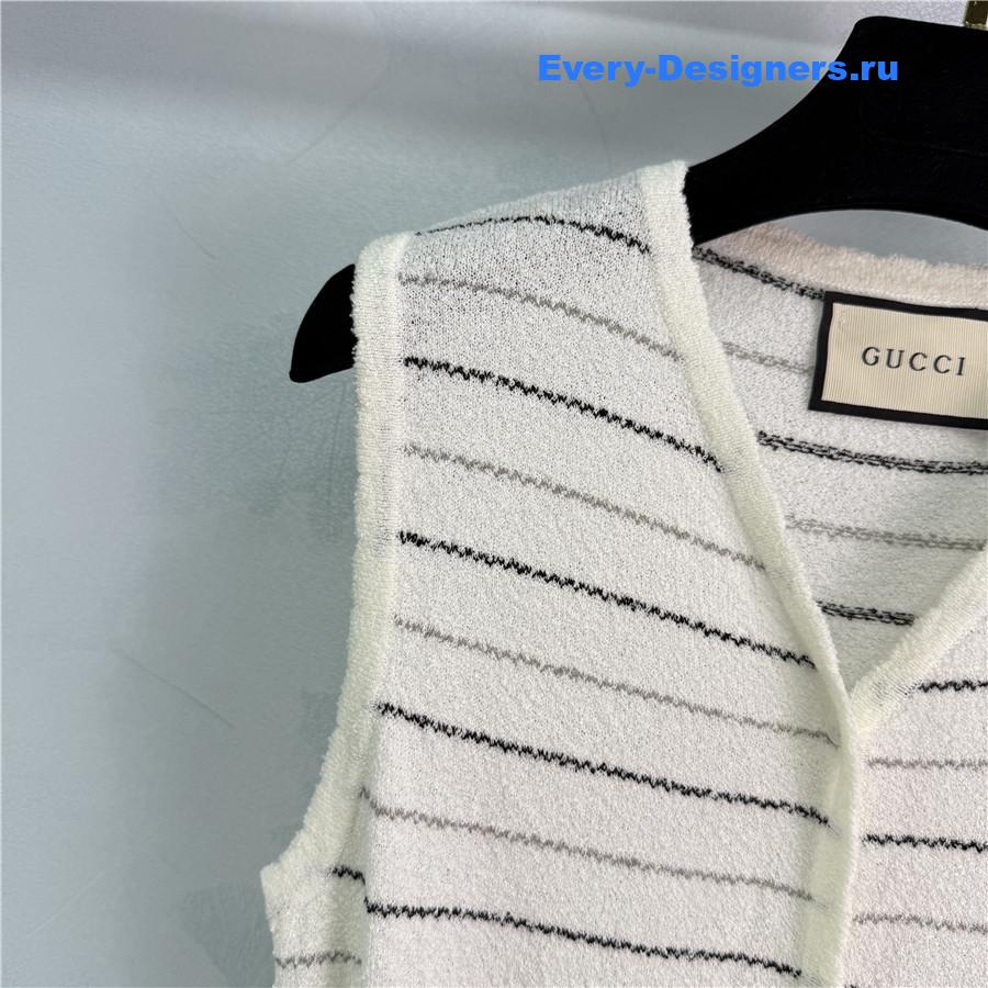 Gvc*1 white striped sleeveless dress