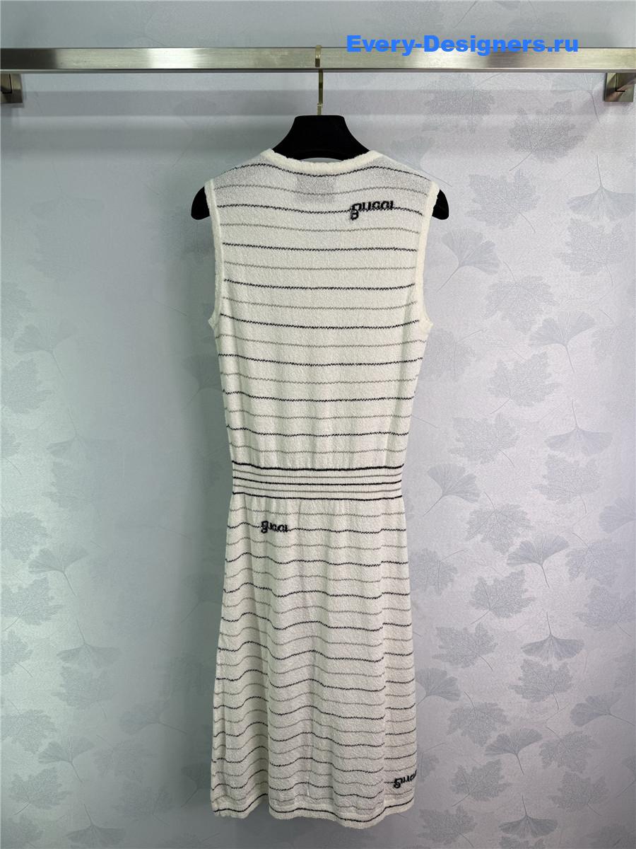 Gvc*1 white striped sleeveless dress