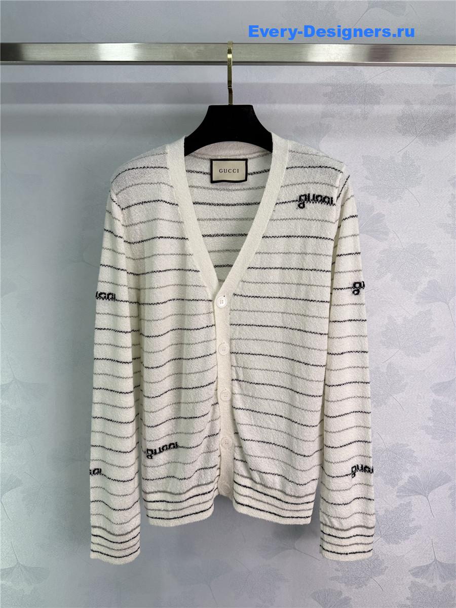 Gvc*1 black and white striped cardigan
