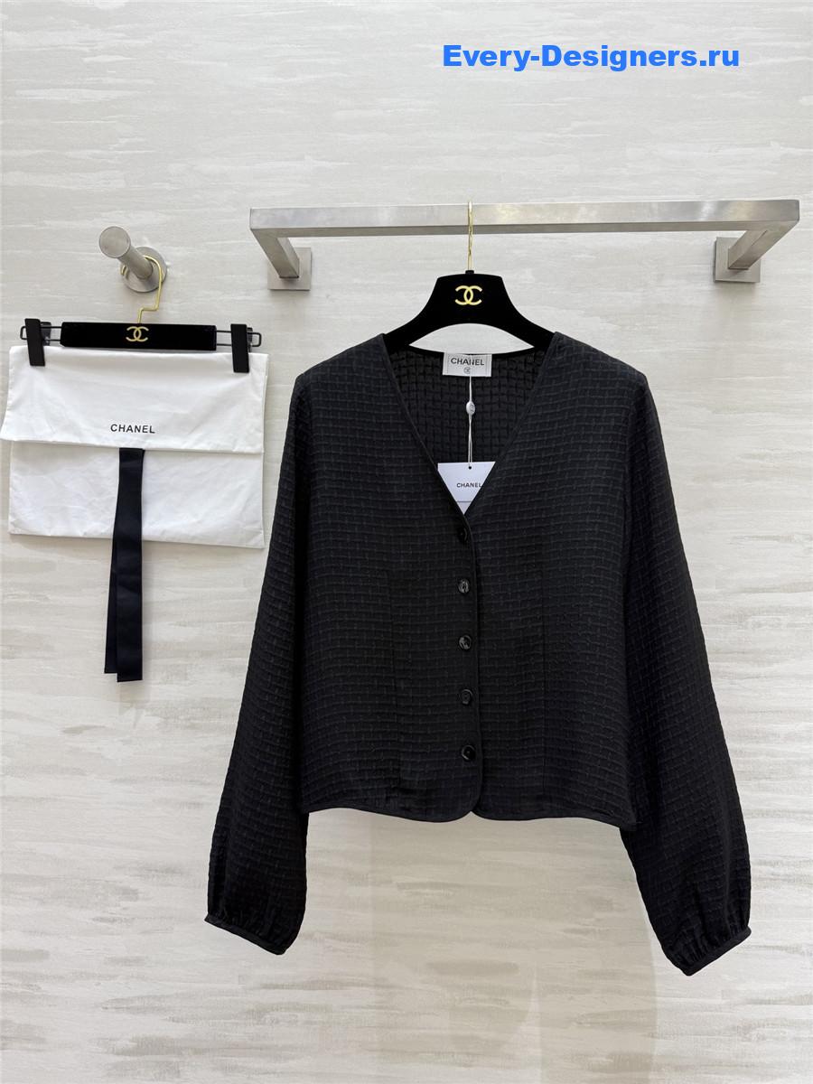 Ch**el silk jacquard cardigan jacket