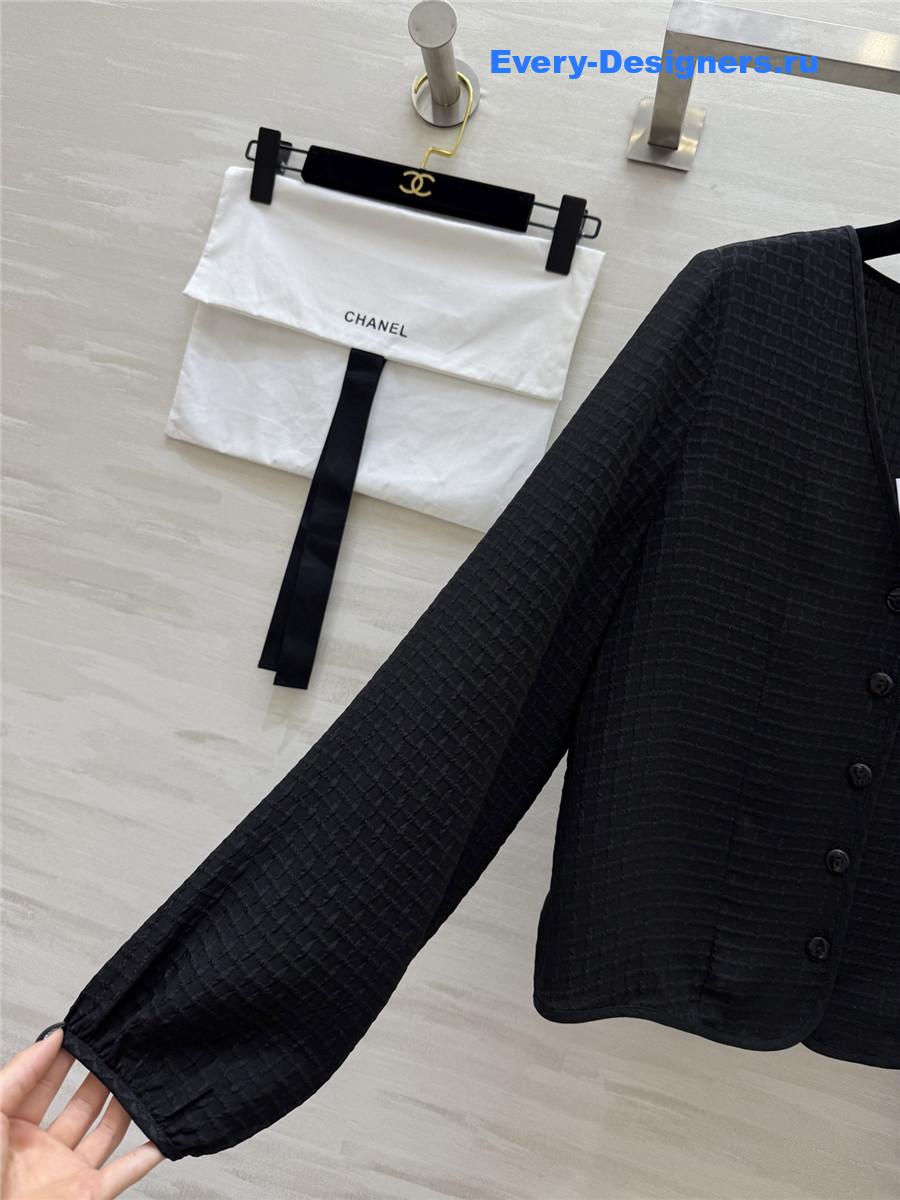 Ch**el silk jacquard cardigan jacket