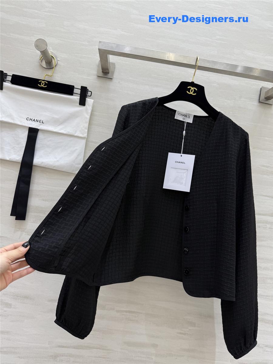 Ch**el silk jacquard cardigan jacket