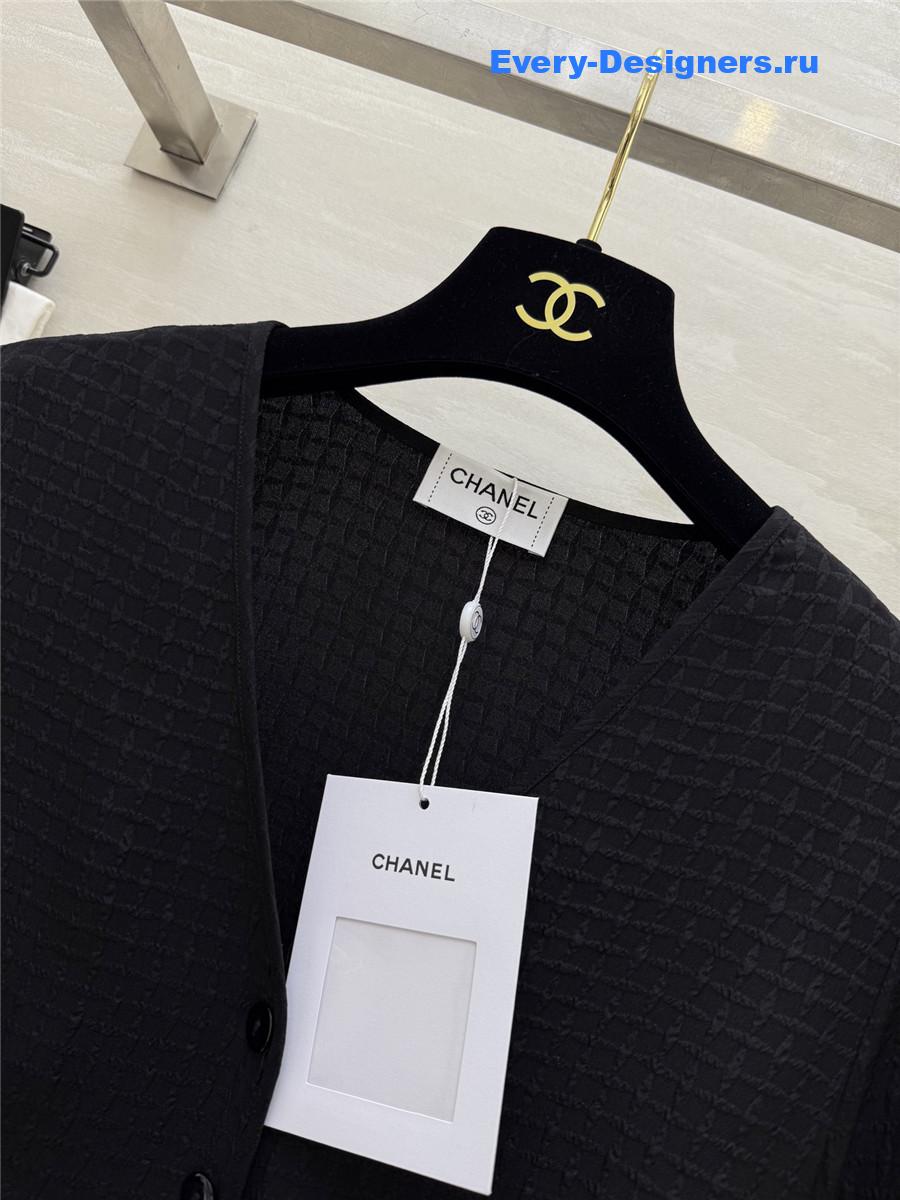 Ch**el silk jacquard cardigan jacket