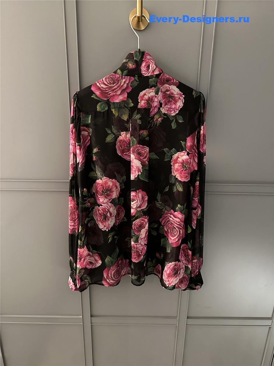 Dolce & Gabbana Rosa Antica Chiffon Wrap Gown