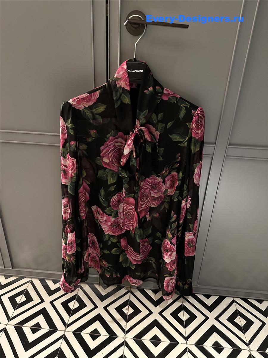 Dolce & Gabbana Rosa Antica Chiffon Wrap Gown