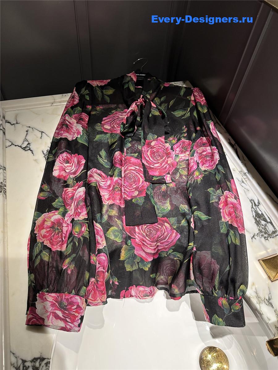 Dolce & Gabbana Rosa Antica Chiffon Wrap Gown