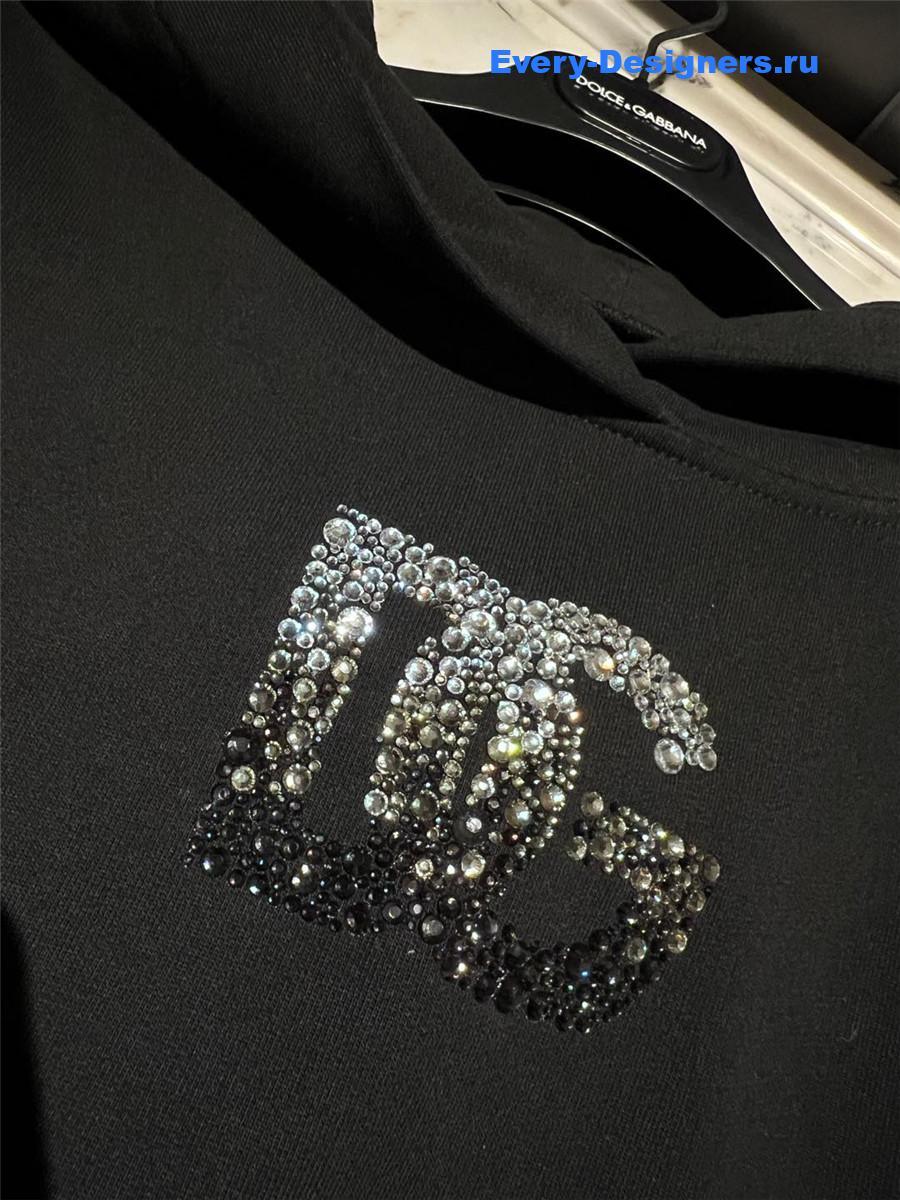 Dolce & Gabbana Crystal Hoodie Black