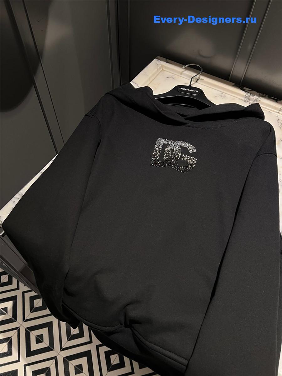 Dolce & Gabbana Crystal Hoodie Black