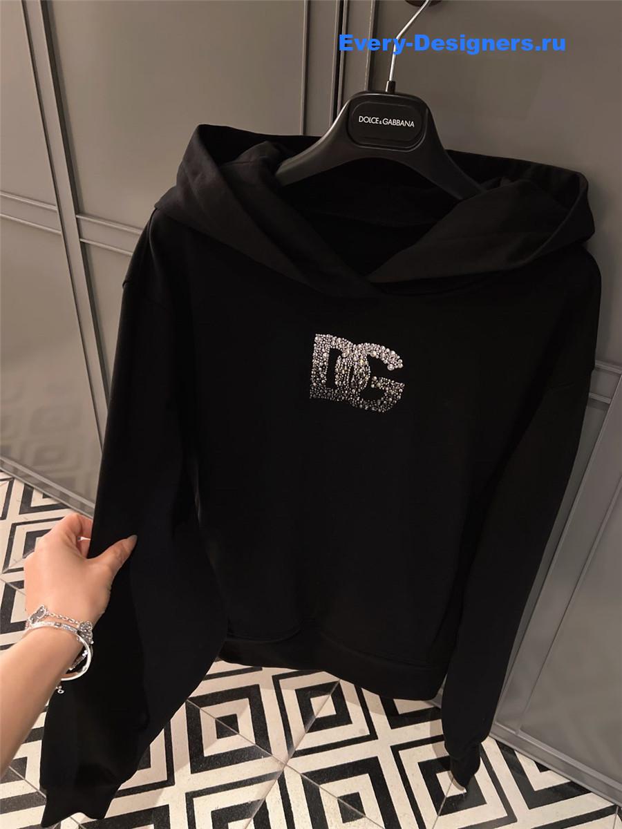 Dolce & Gabbana Crystal Hoodie Black