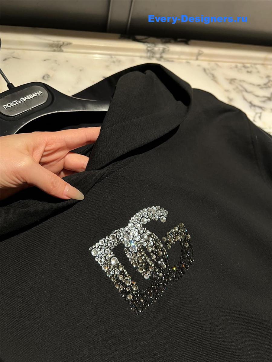 Dolce & Gabbana Crystal Hoodie Black