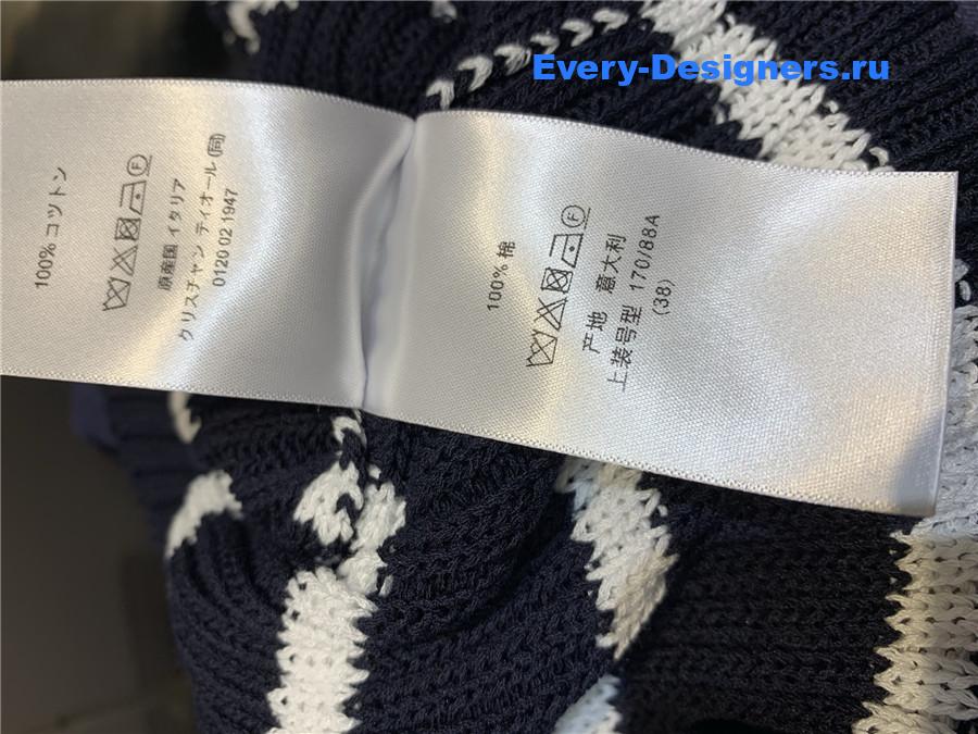 D10r striped lace-up knit dress