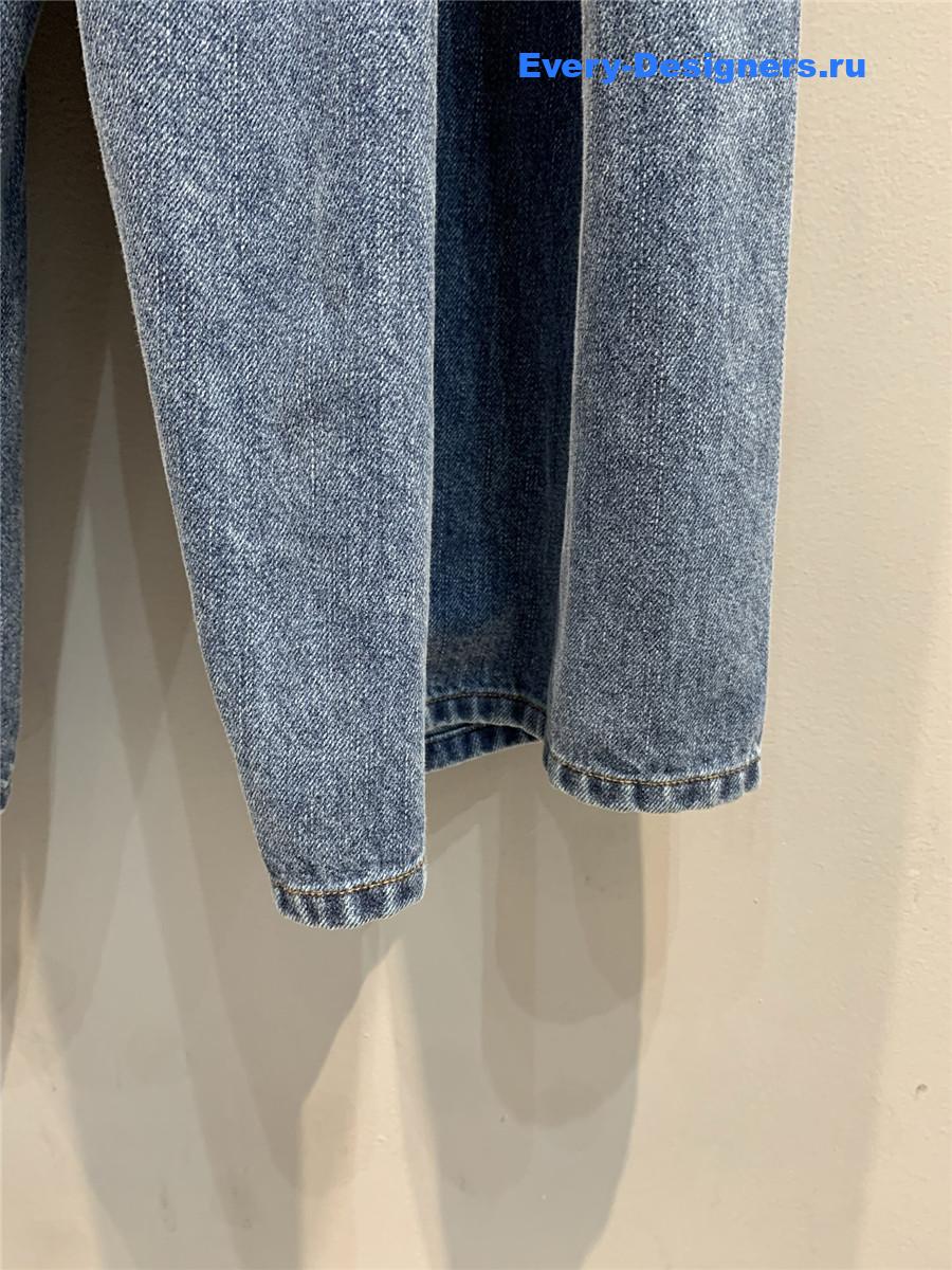 L0ew* draped denim jeans
