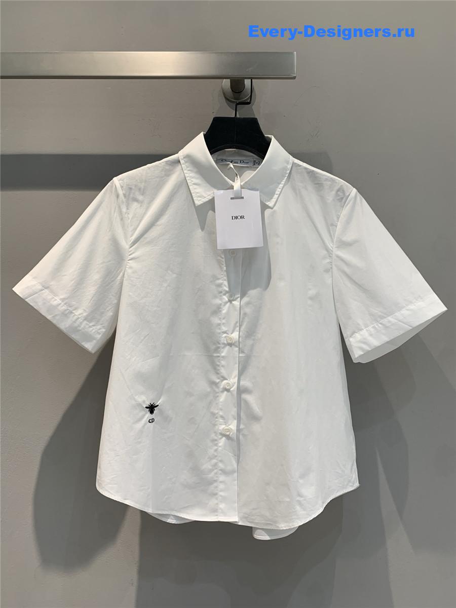 D10r white poplin short sleeve shirt