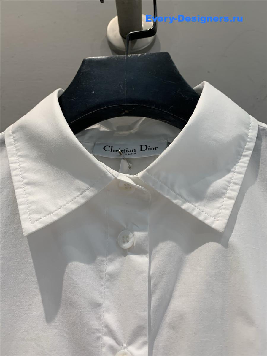 D10r white poplin short sleeve shirt