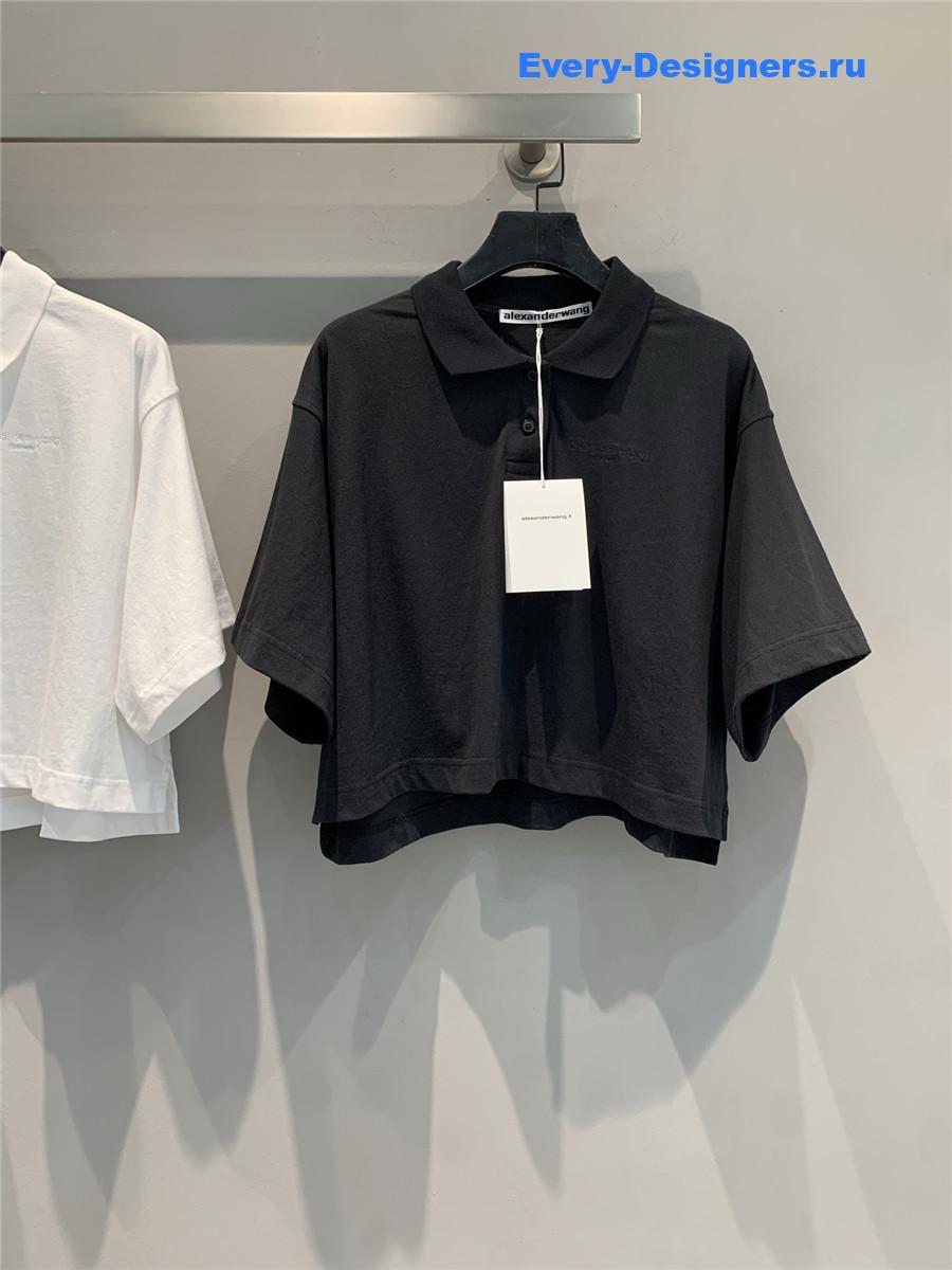 A1exa*der wang black cropped logo tee