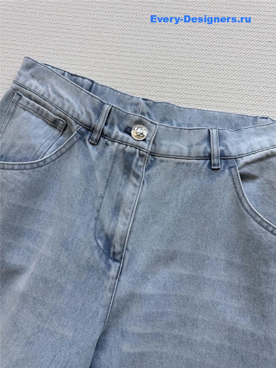 Ch**el rhinestone straight-leg jeans