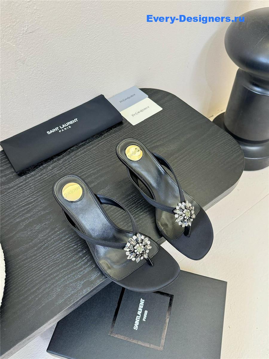 Sa1nt Lau*nt otero black crystal mules