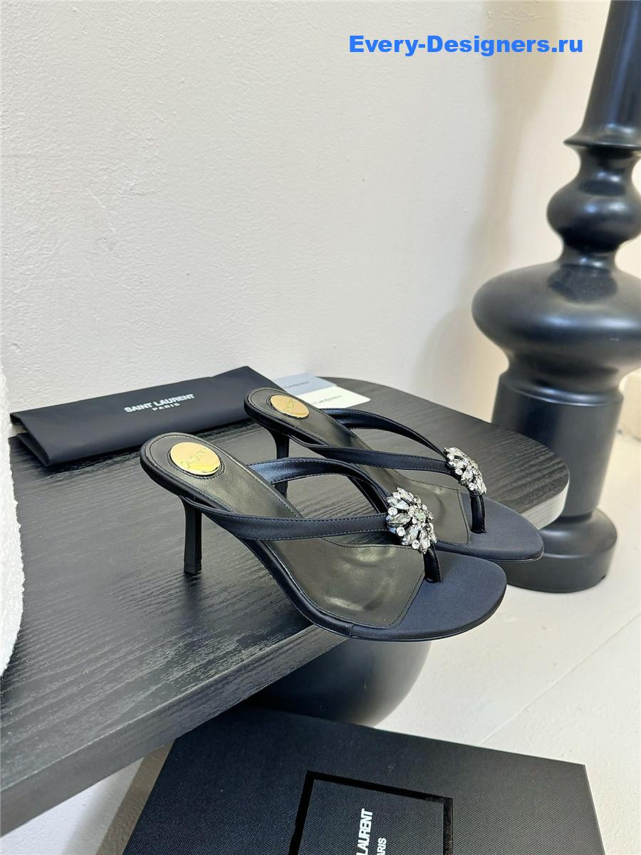 Sa1nt Lau*nt otero black crystal mules