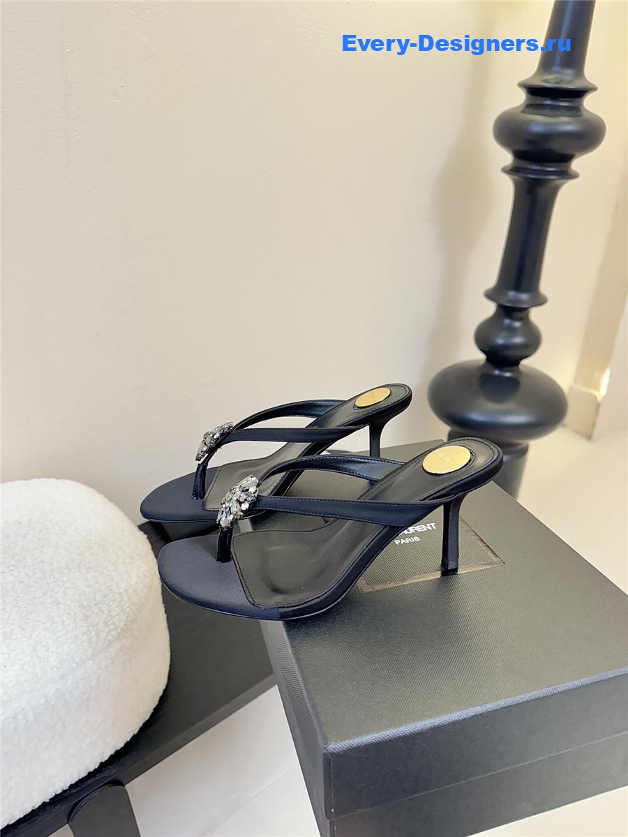 Sa1nt Lau*nt otero black crystal mules