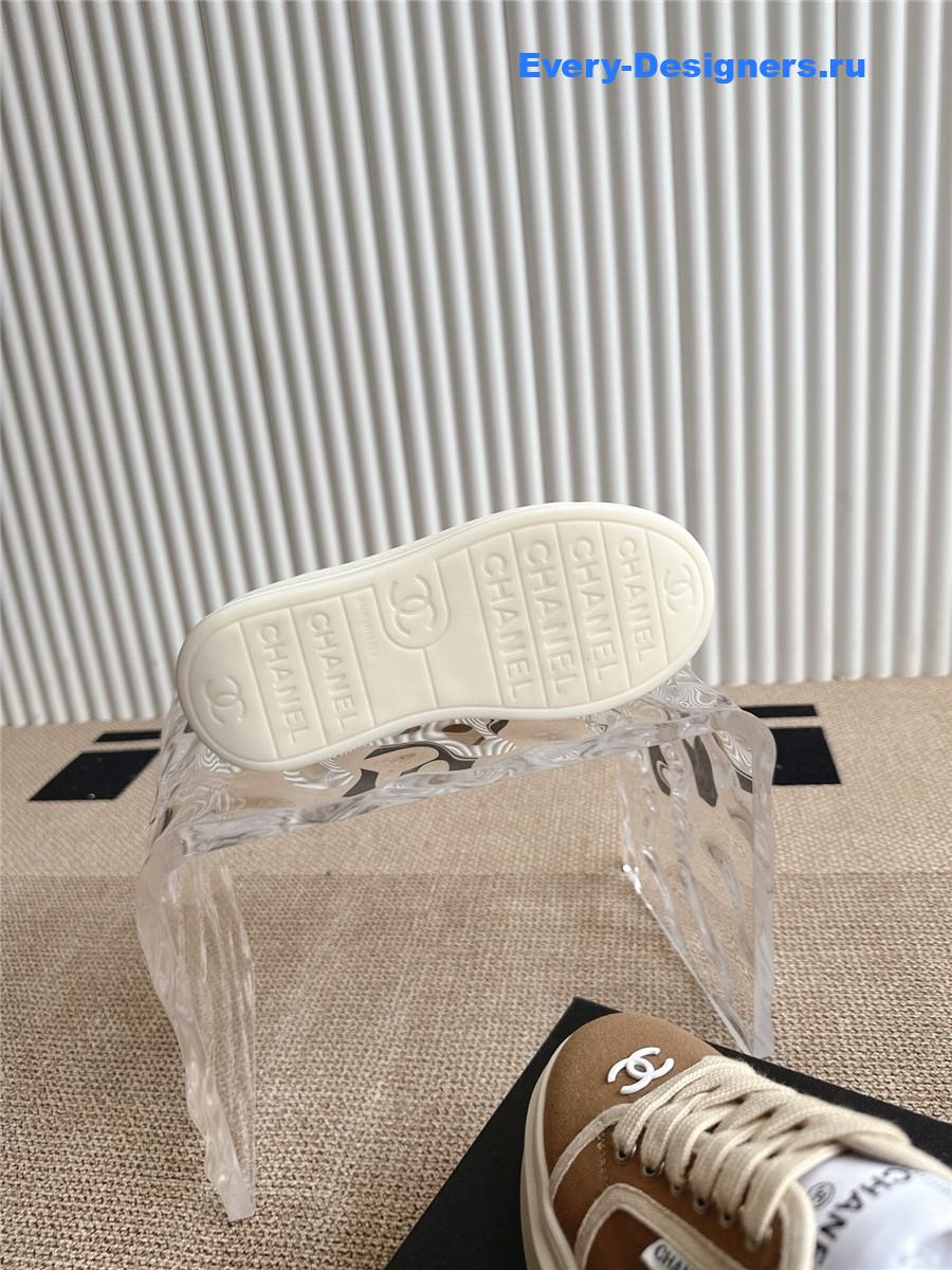 Ch**el cc logo beige platform sneakers