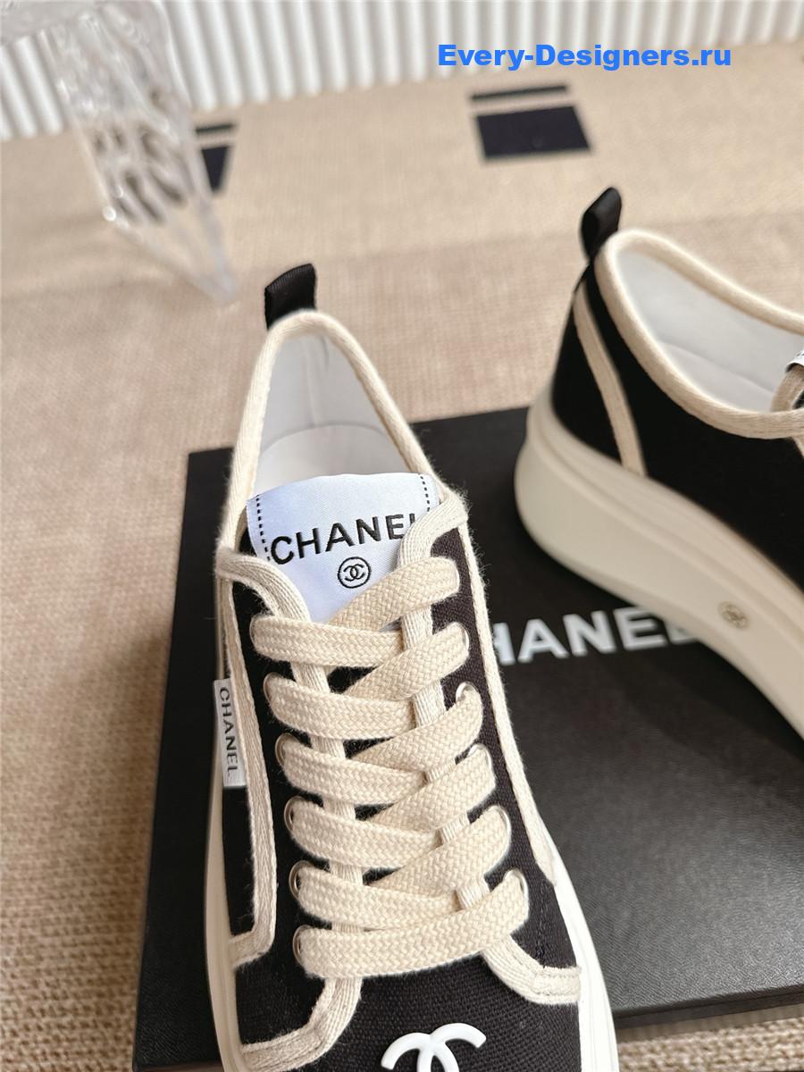 Ch**el black cc logo platform sneakers