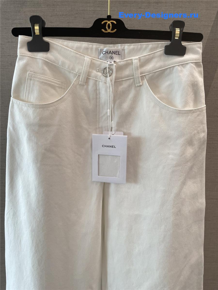 Ch**el white beaded jeans