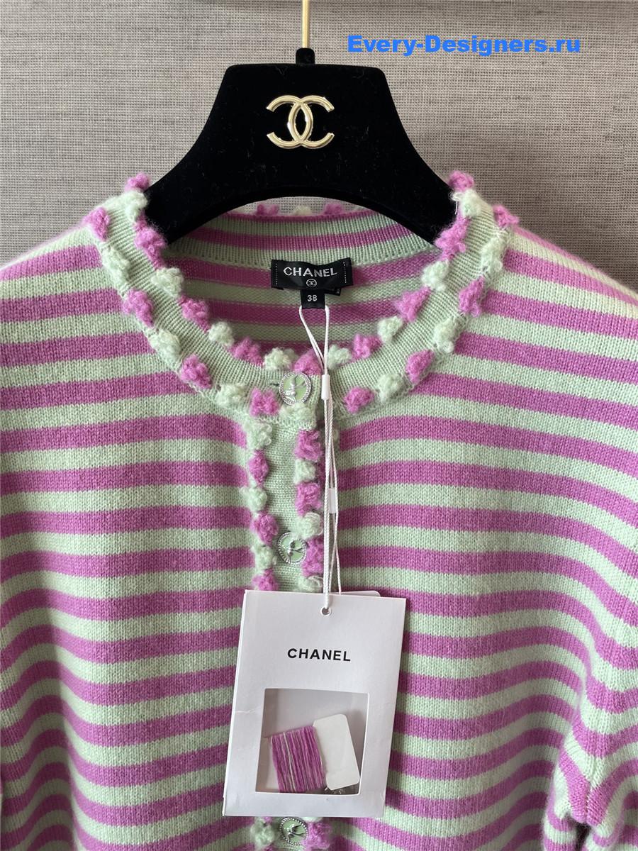 Ch**el pink striped cardigan