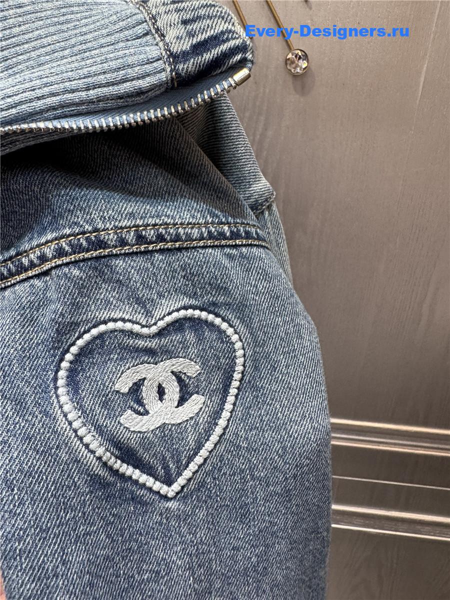 Ch**el embroidered denim blouson