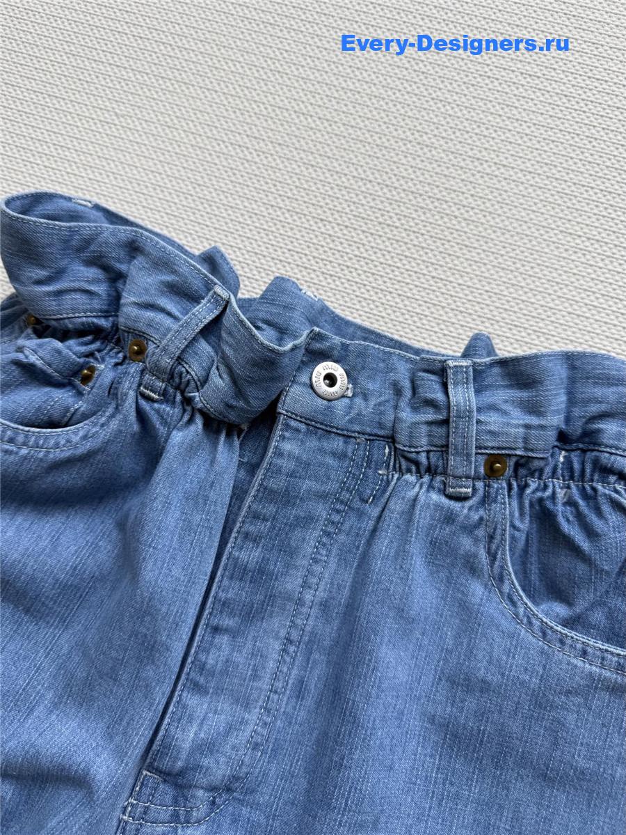 Miu Miu Floral Denim Trousers