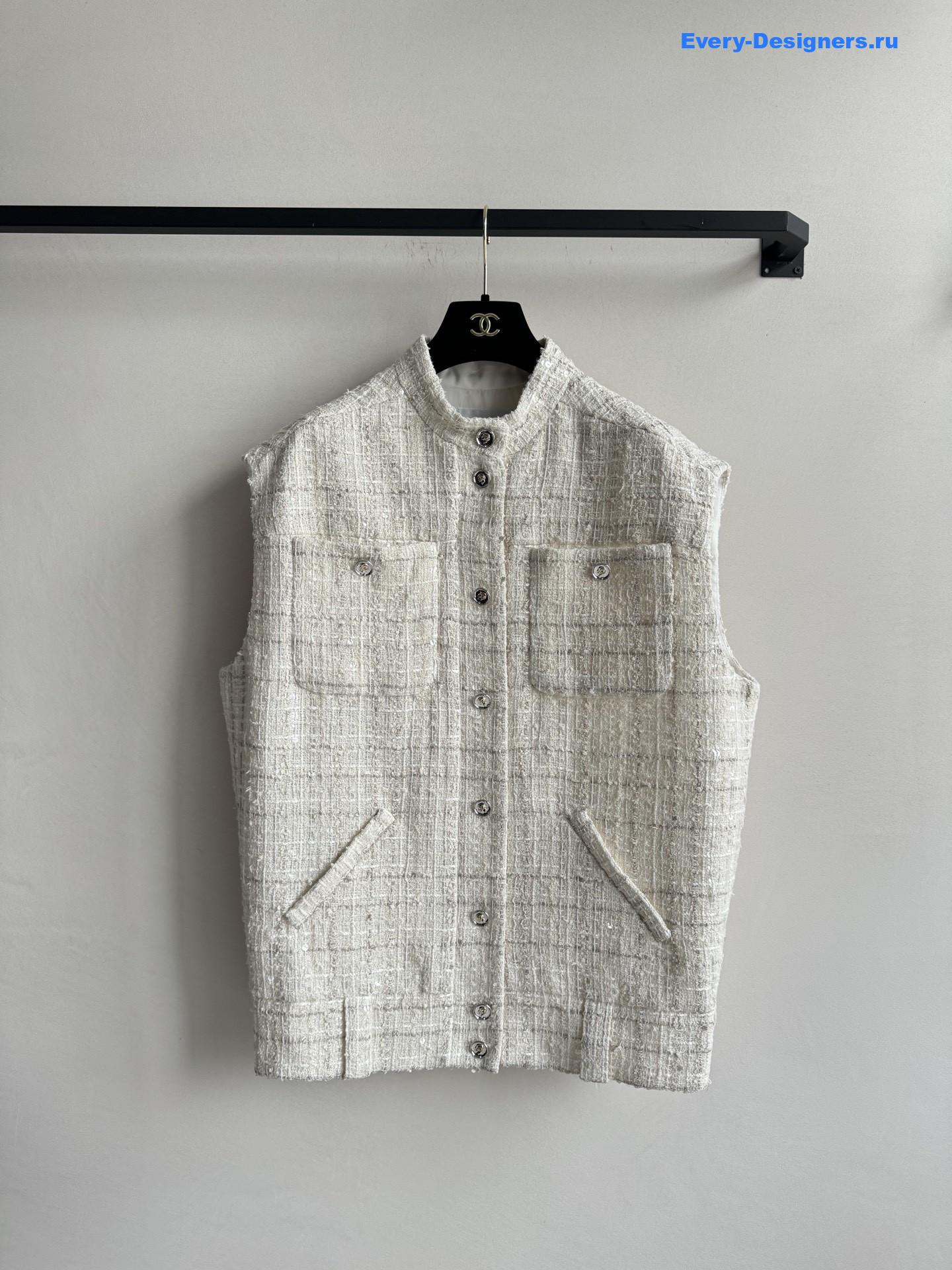 Ch**el tweed sequin vest