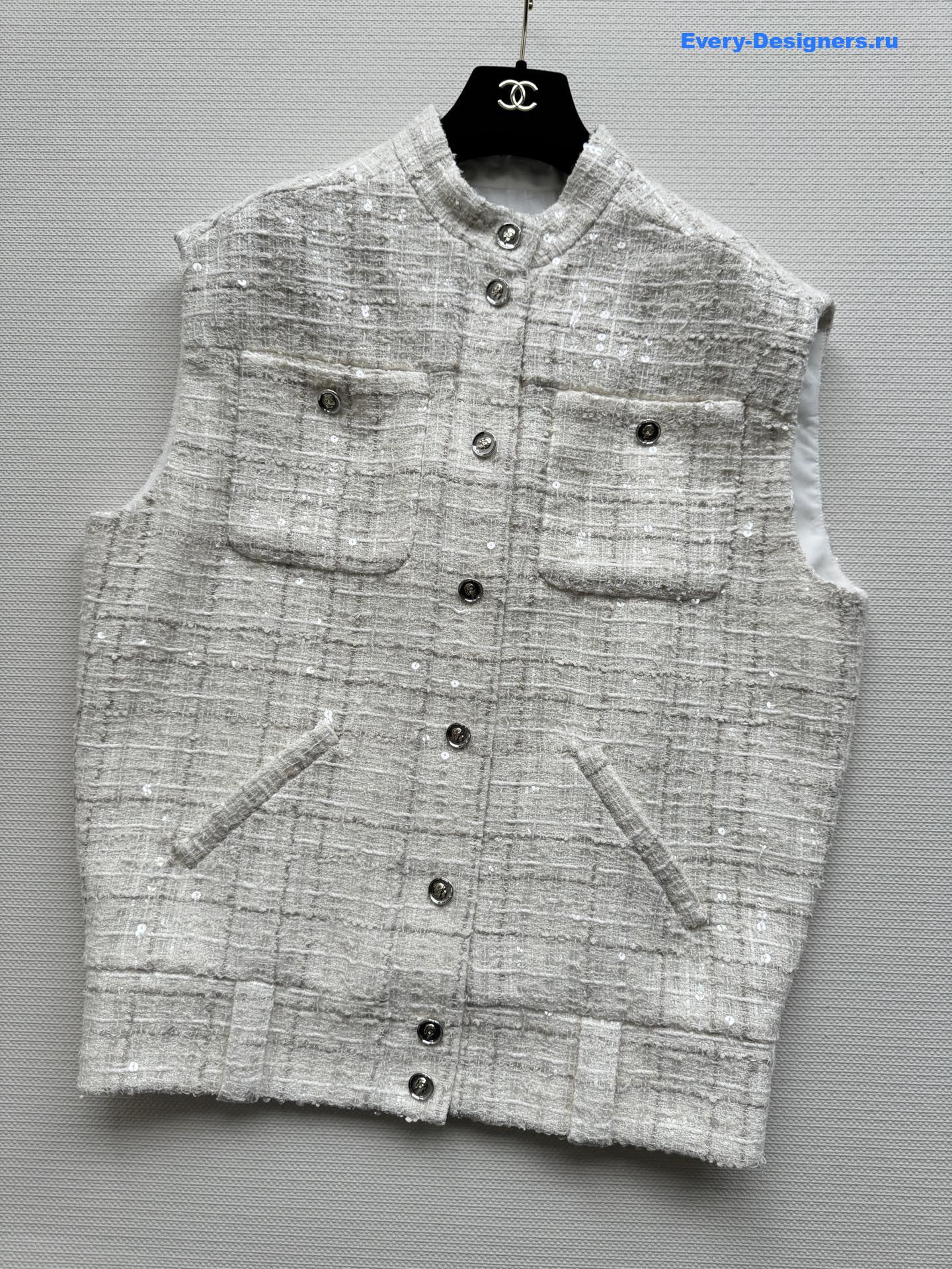 Ch**el tweed sequin vest
