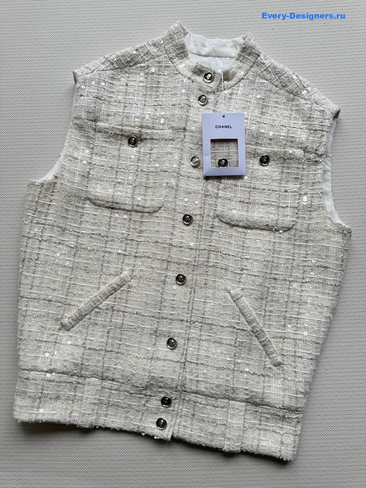 Ch**el tweed sequin vest