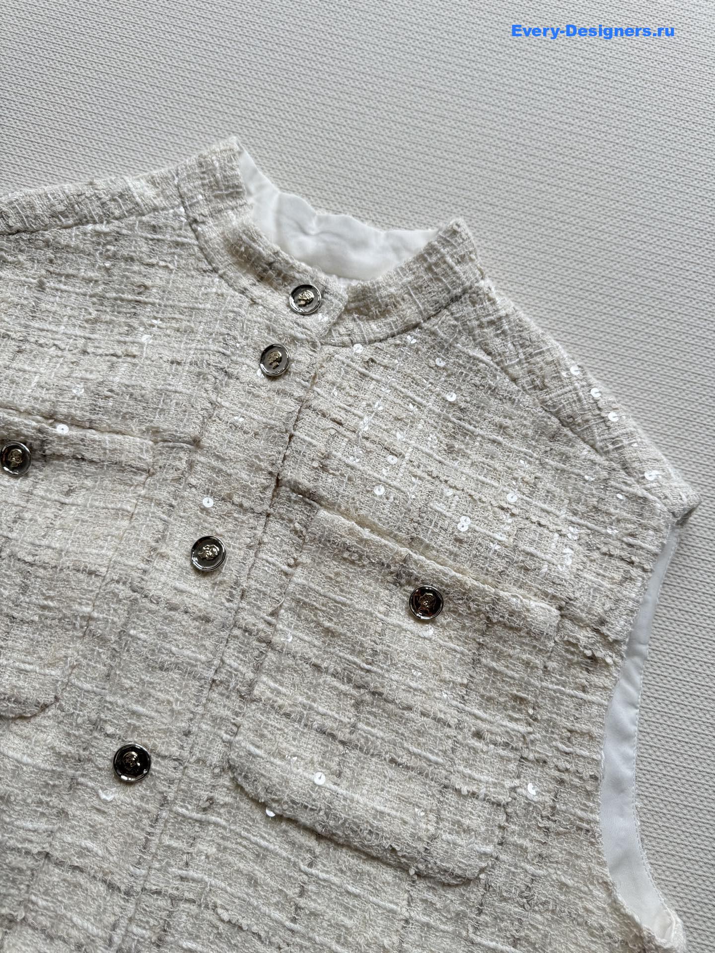 Ch**el tweed sequin vest
