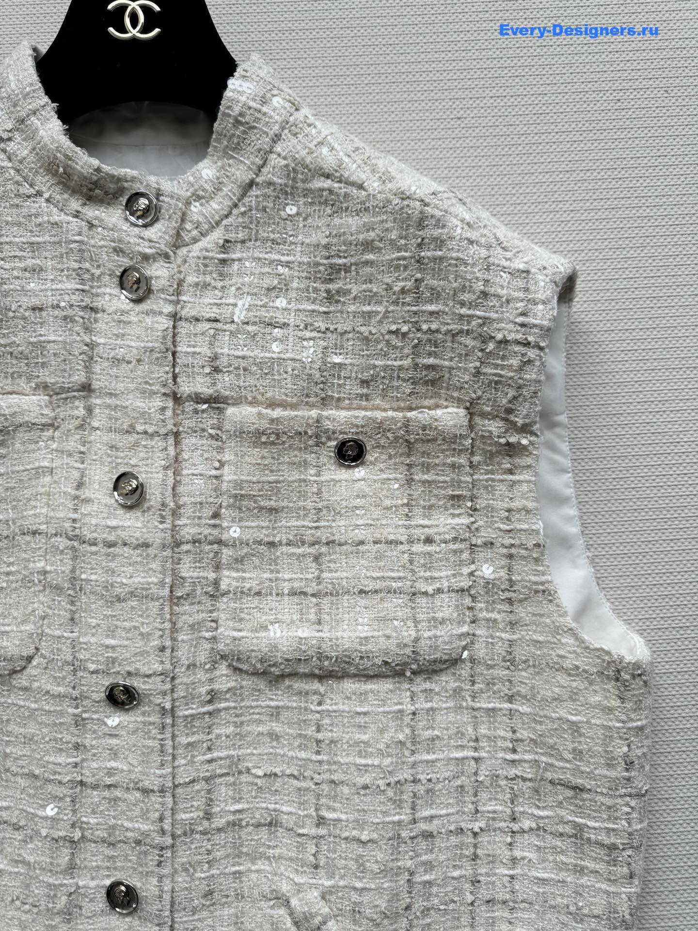Ch**el tweed sequin vest