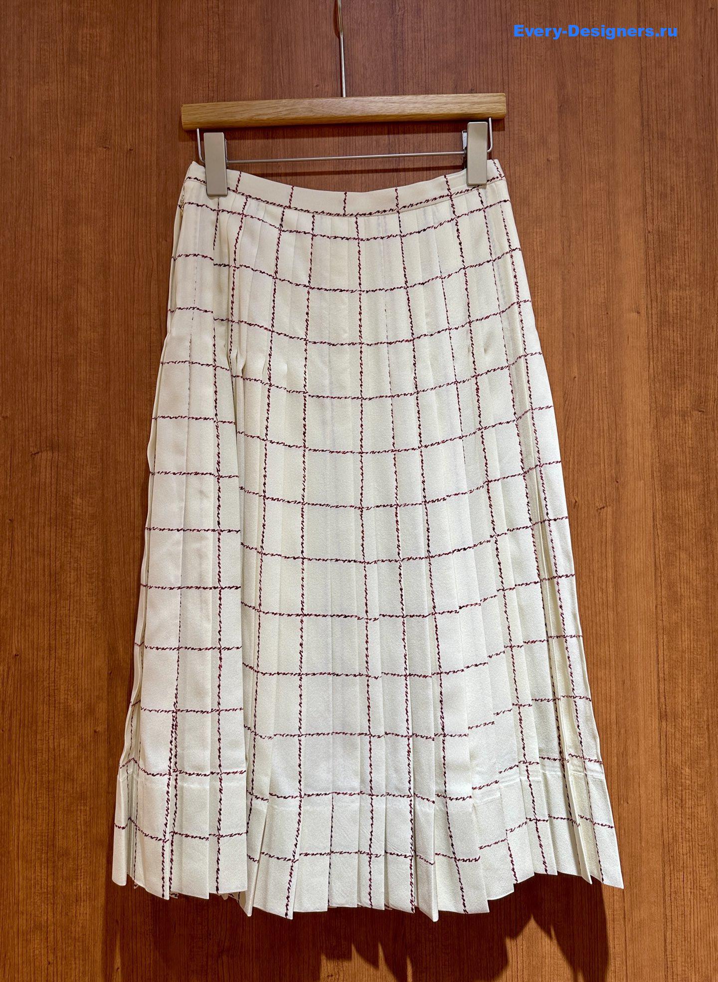 L0r0 P1ana silk check skirt