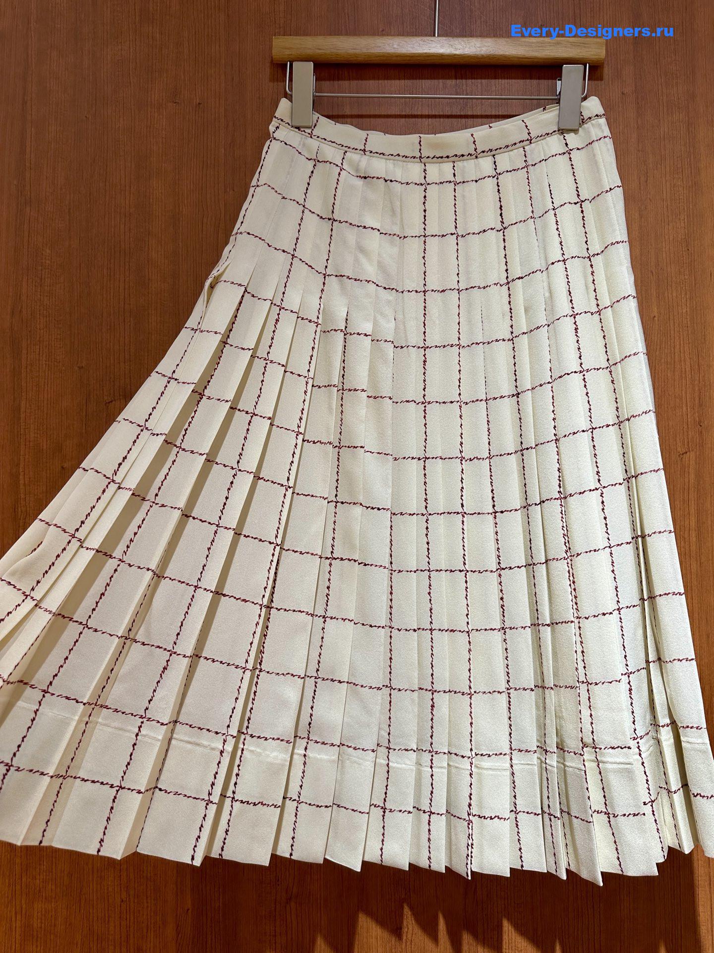 L0r0 P1ana silk check skirt