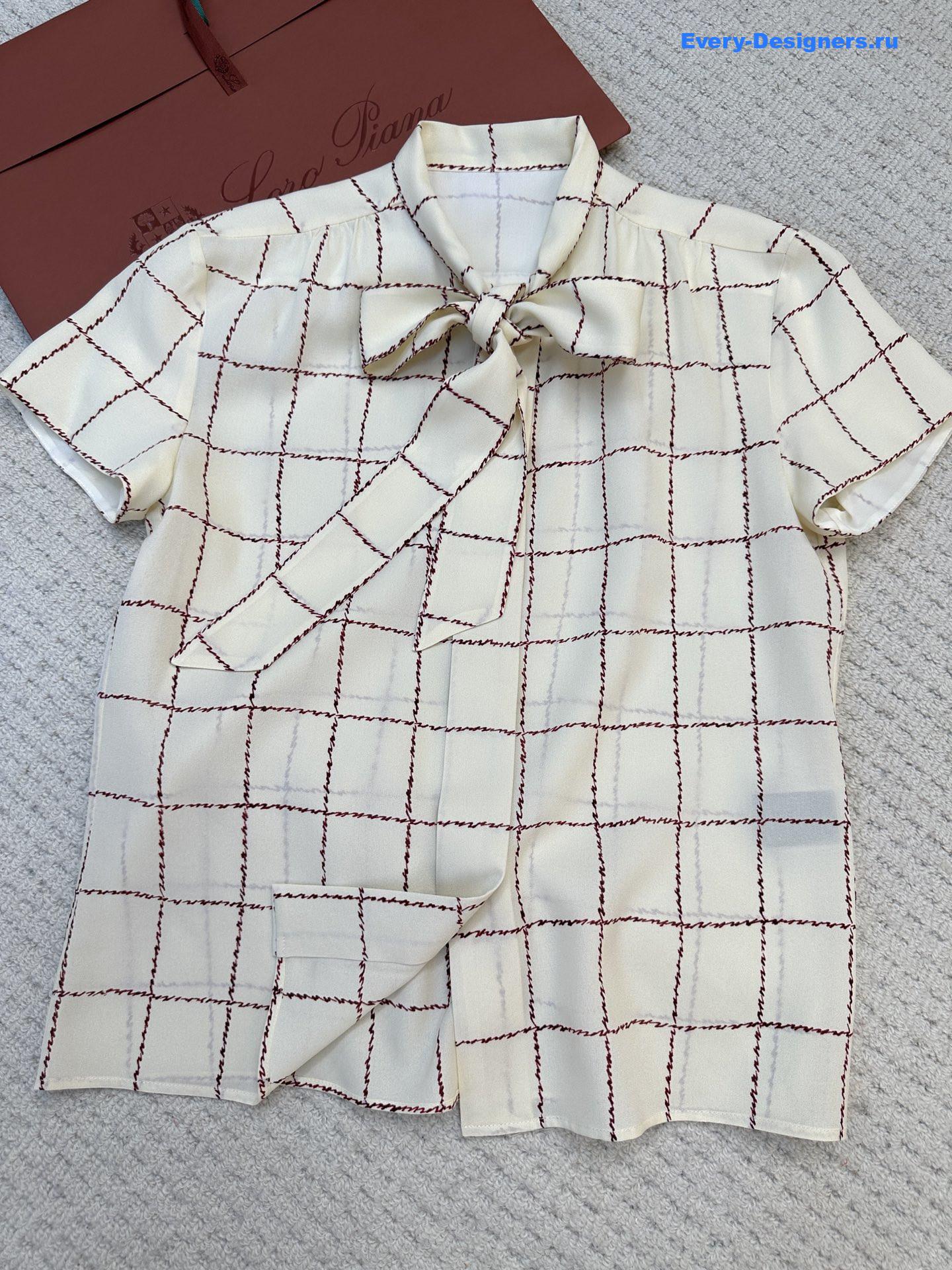 L0r0 P1ana silk check shirt