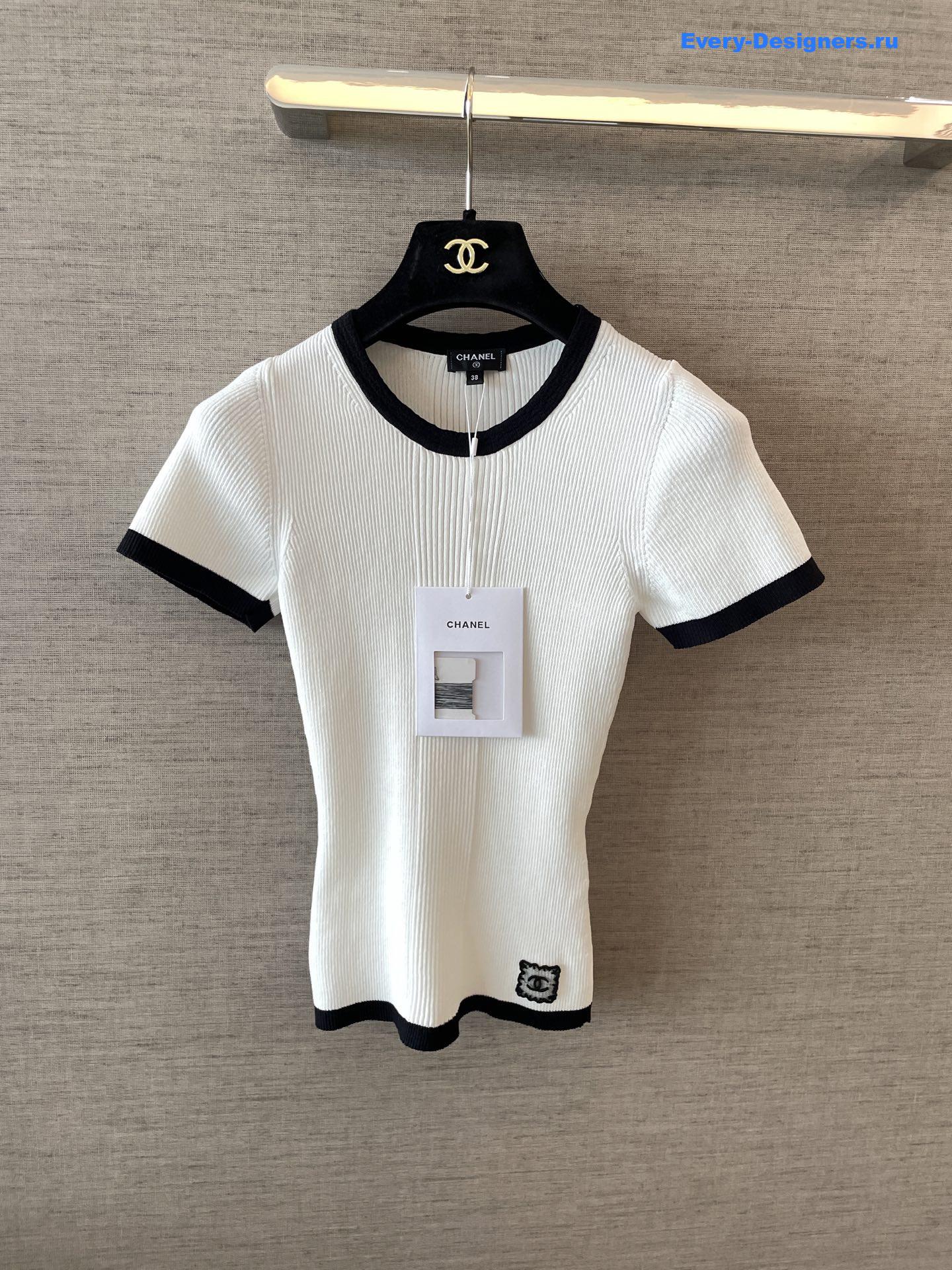 Ch**el white embroidered t-shirt