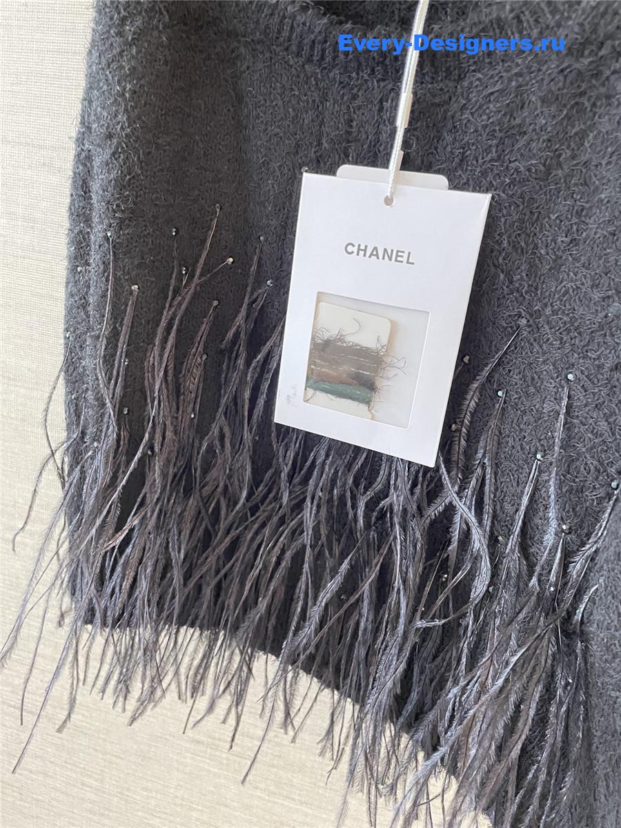 Ch**el feather rhinestone vest