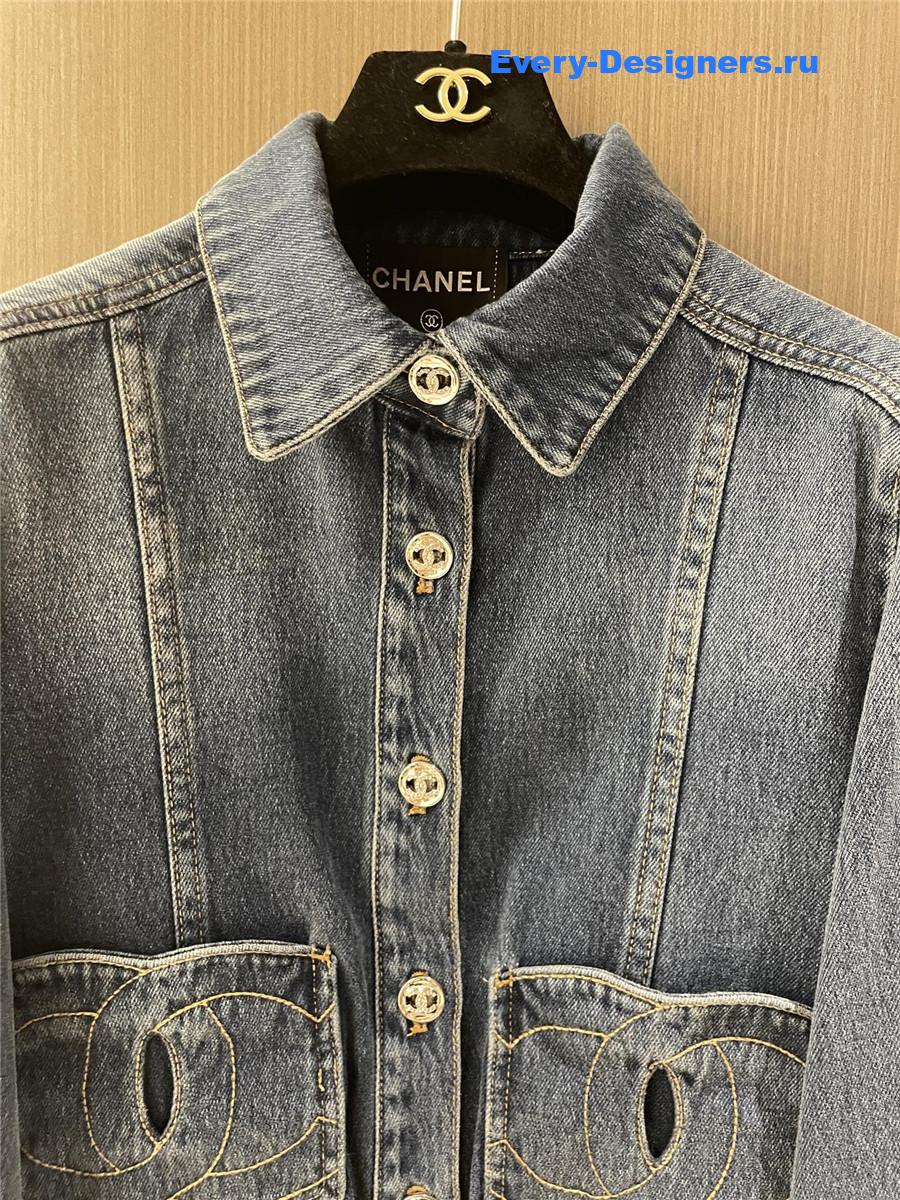Ch**el cc heart denim jacket