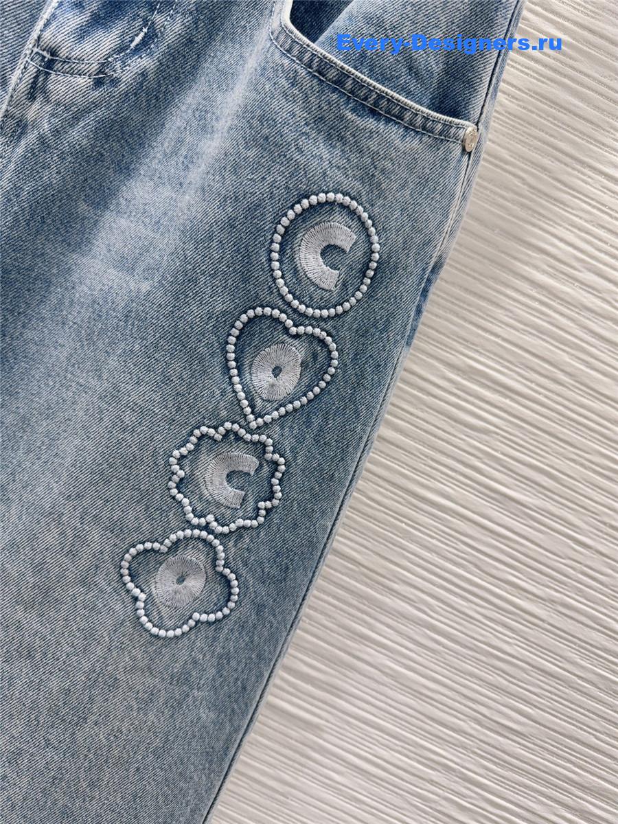 Ch**el high waist denim skirt