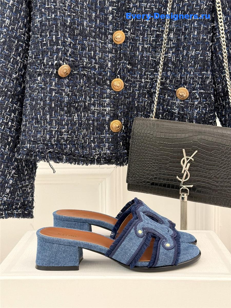 Ce1i*e denim fringed mules