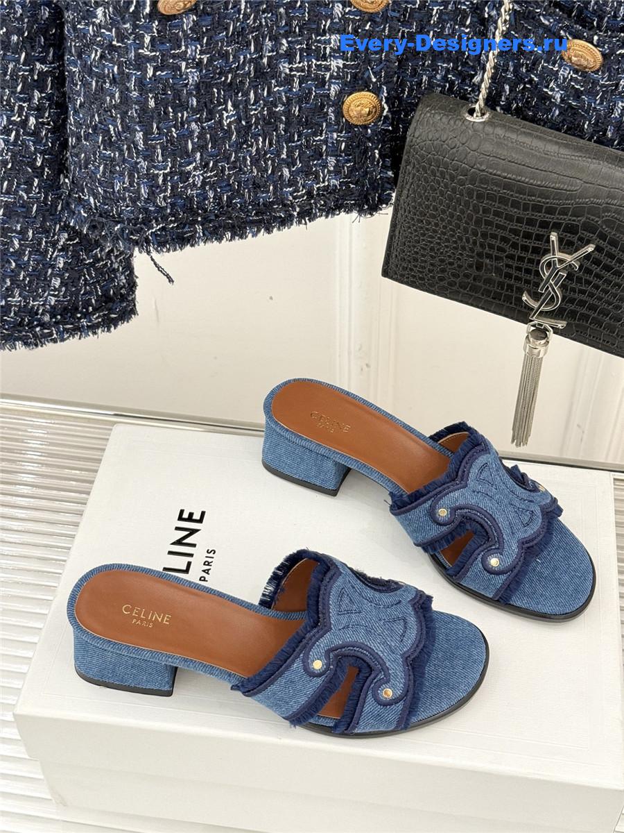 Ce1i*e denim fringed mules
