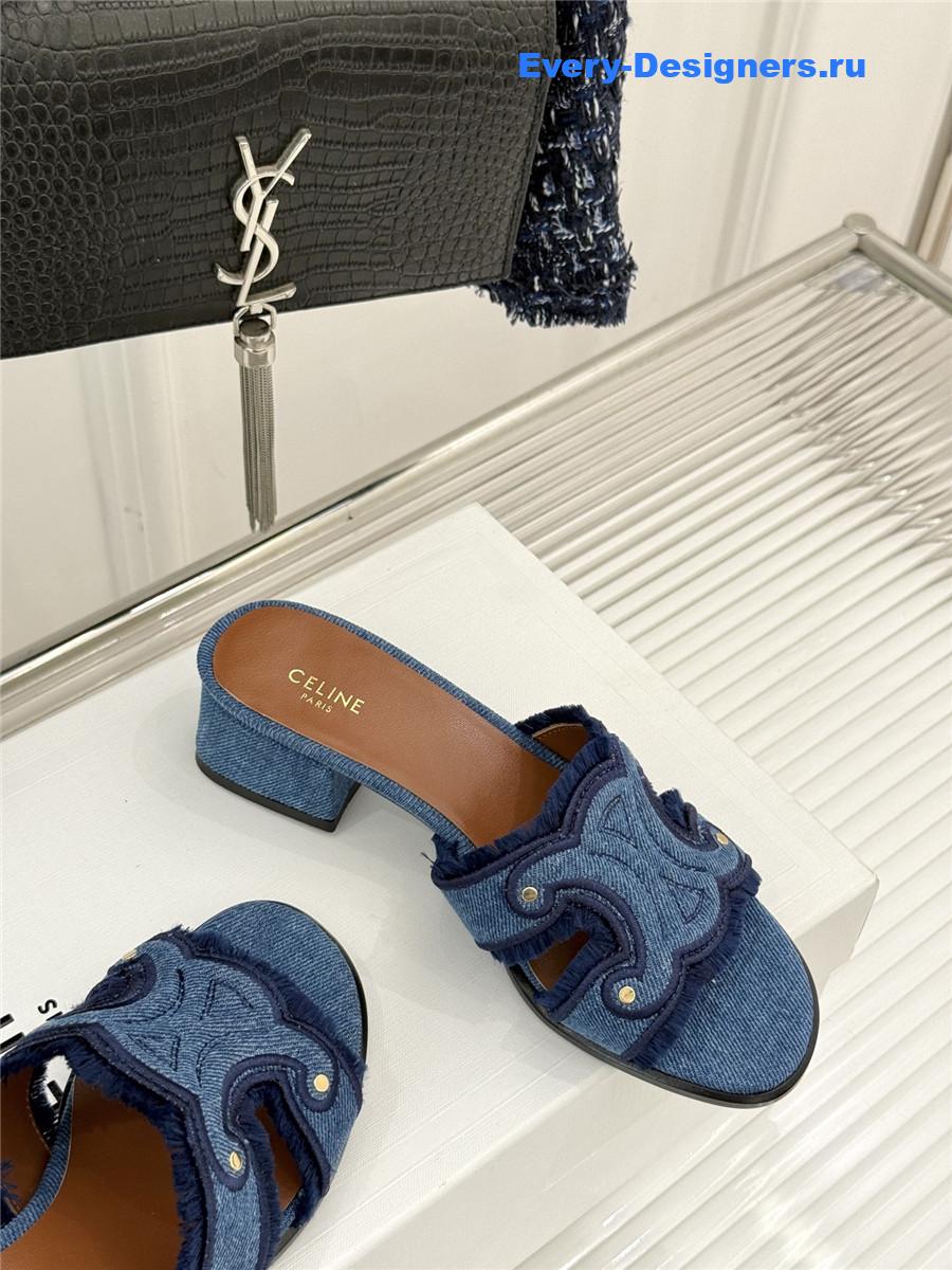 Ce1i*e denim fringed mules