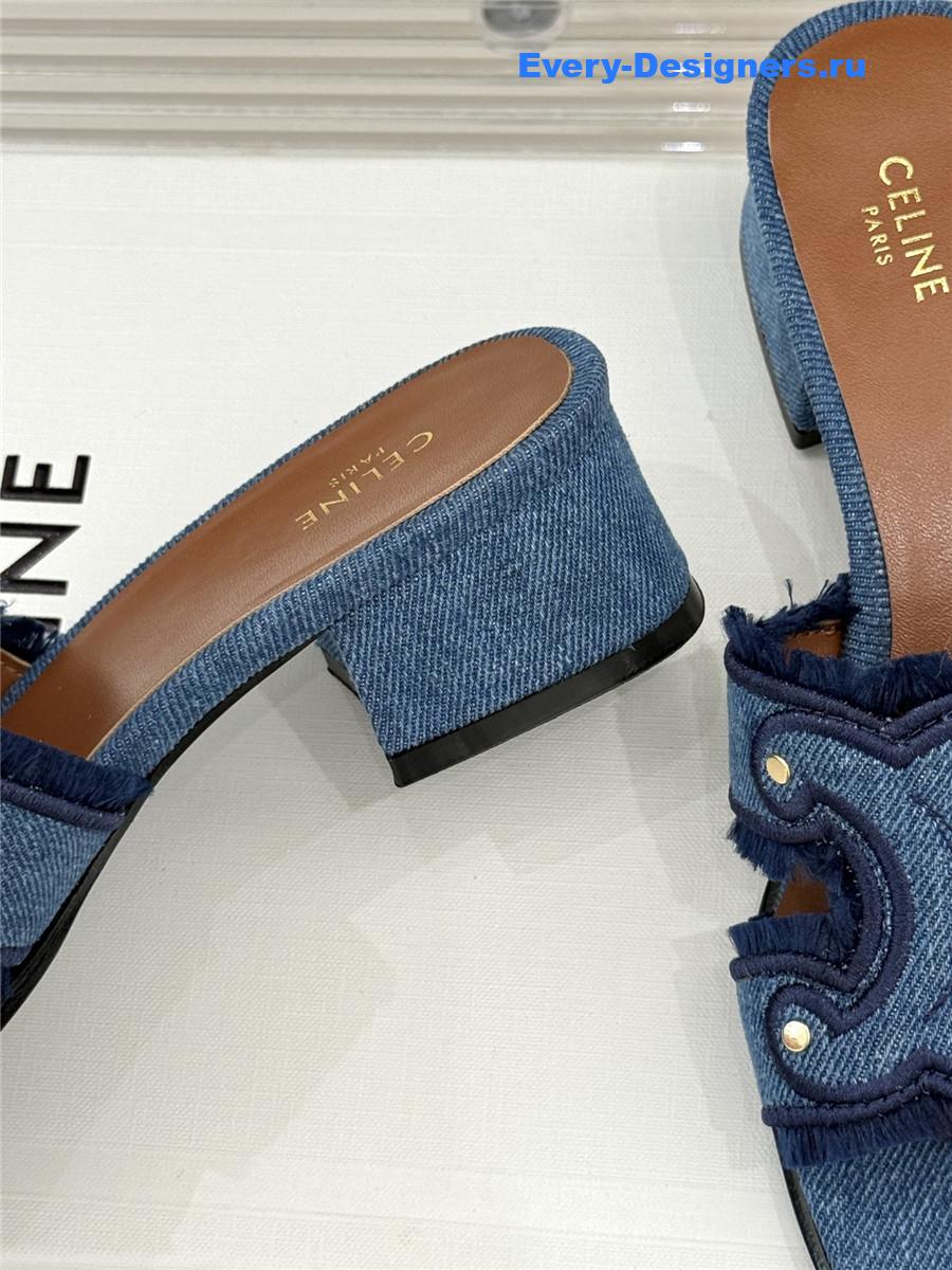 Ce1i*e denim fringed mules