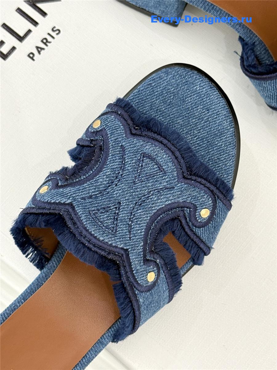 Ce1i*e denim fringed mules