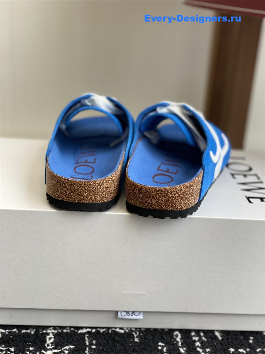 L0ew* blue logo lace-up slides