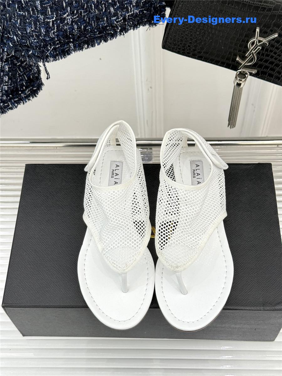 Alaïa White Flex Mesh Sandals