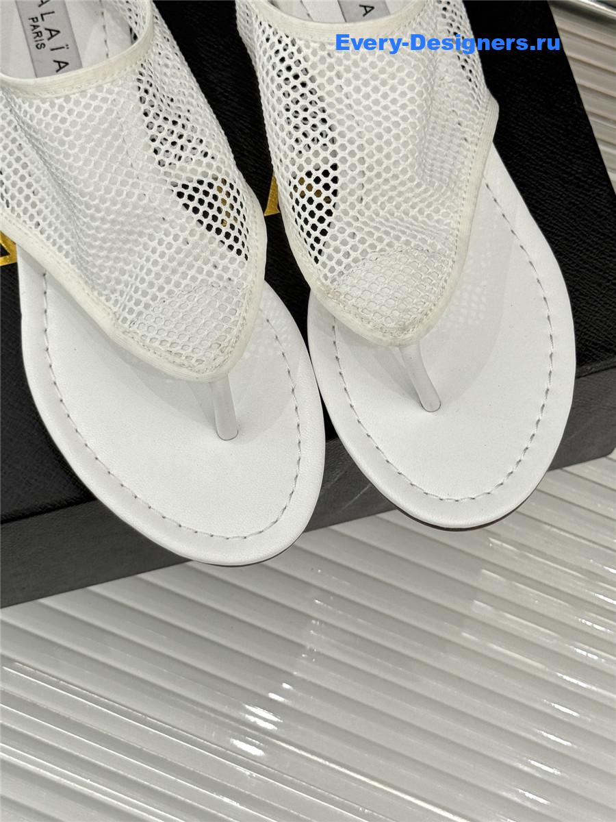 Alaïa White Flex Mesh Sandals
